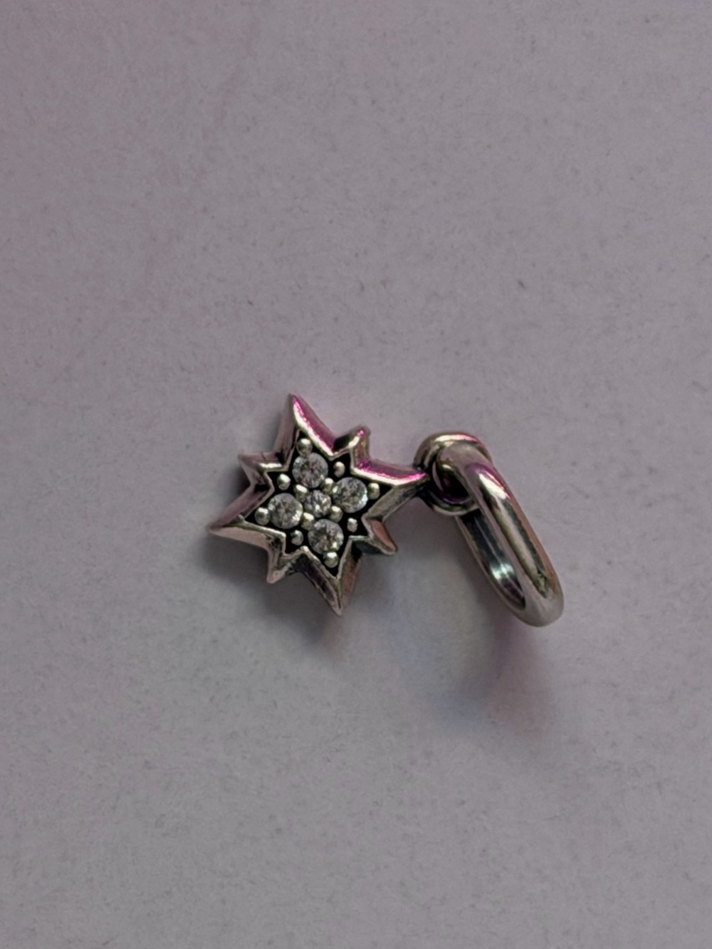 Pandora Silver Starburst CZ Charm with Bail